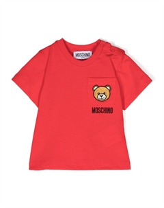 Футболка с нашивкой Teddy Bear, красный Moschino kids