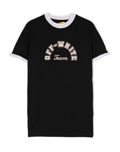 Kids платье из органического хлопка с логотипом, черный Off-white