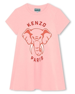 Платье с логотипом, розовый Kenzo kids