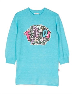 Платье вязки интарсия с пайетками, синий Billieblush