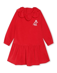 Бархатное платье Festive с вышивкой, красный Kenzo kids