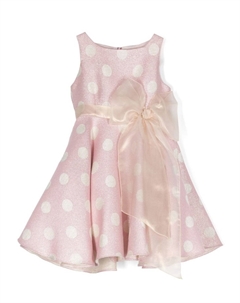 Платье в горох с бантом, розовый La stupenderia