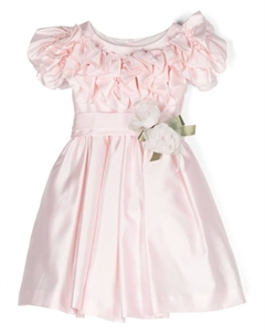 Платье с оборками и поясом, розовый Monnalisa