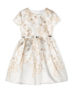 Твиловое платье Mikado с принтом, белый Monnalisa