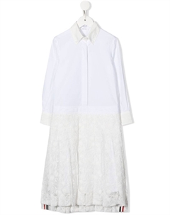 Платье-рубашка с кружевом, белый Thom browne