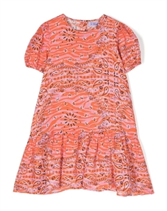 Расклешенное платье с принтом пейсли, оранжевый Mc2 saint barth