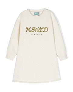 Платье с логотипом, нейтральный цвет Kenzo kids