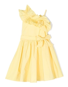 Расклешенное платье с оборками, желтый Msgm kids
