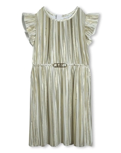 Плиссированное платье мини с логотипом, белый Michael kors kids