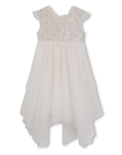 Kids платье с оборками и стразами, белый Givenchy