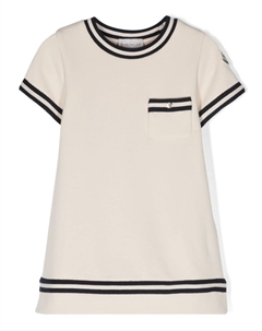 Платье мини с аппликацией, нейтральный цвет Moncler enfant