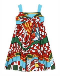 Платье без рукавов с принтом, синий Dolce&gabbana