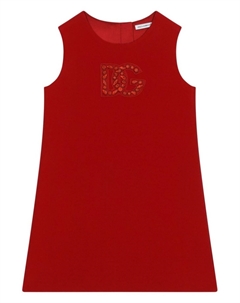 Платье миди А-силуэта с логотипом, красный Dolce&gabbana