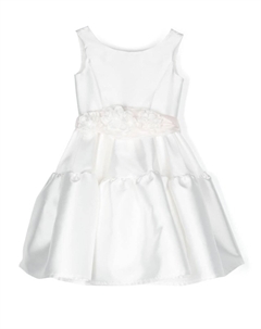 Ярусное платье с цветочной аппликацией, белый Monnalisa