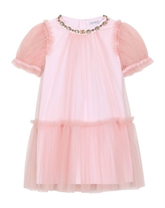 Dolce & Gabbana платье из тюля со стразами, розовый Dolce&gabbana