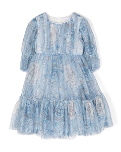 Платье Catherine из тюля с цветочным принтом, синий Monnalisa