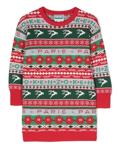 Джемпер с узором вязки интарсия, красный Kenzo kids