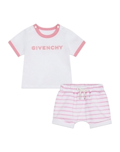 Kids комплект из топа и шортов с логотипом, розовый Givenchy