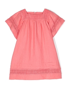 Платье с квадратным вырезом и кружевом, розовый Tartine et chocolat