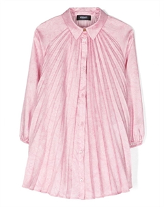 Kids плиссированное платье с принтом Barocco, розовый Versace