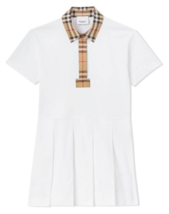 Kids платье с отделкой в клетку Vintage Check, белый Burberry
