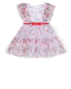 Платье без рукавов с оборками, синий Monnalisa