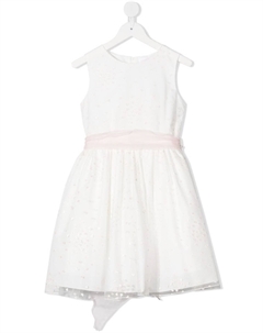 Расклешенное платье с бантом, белый Mimilù