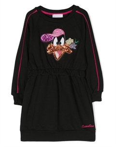 Платье с длинными рукавами из коллаборации с Looney Tunes, черный Monnalisa