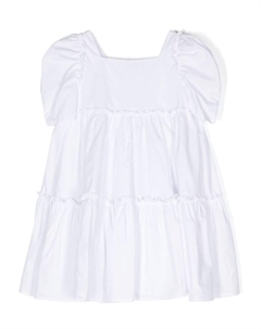 Расклешенное платье со складками, белый Monnalisa