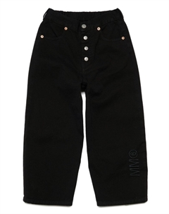 Kids джинсы с вышитым логотипом, черный Mm6 maison margiela