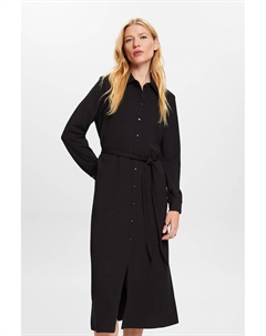 Платье-Рубашка с поясом, черный Esprit