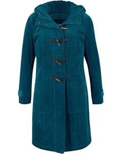 Вельветовый дафлкот на подкладке средней длины, синий Bpc bonprix collection