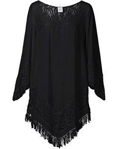 Пляжная длинная туника с кружевом, черный Bpc selection