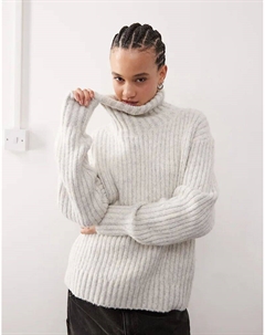 Джемпер Elvine из плотной пряжи с высоким воротом серого цвета Weekday