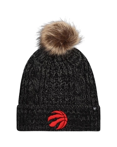 Женская черная вязаная шапка Toronto Raptors Meeko '47 с манжетами и помпоном Unbranded