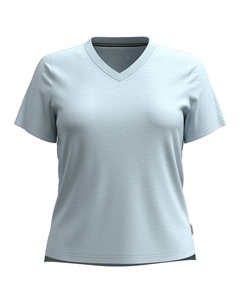Рубашка из мериноса Women's Perfect V Neck Tee, цвет Winter Sky Heather Smartwool