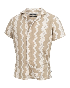 Рубашка на пуговицах стандартного кроя Cosby, бежевый/белый Indicode jeans