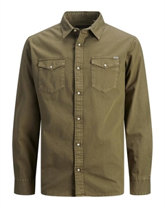 Рубашка на пуговицах стандартного кроя Sheridan, оливковое Jack & jones