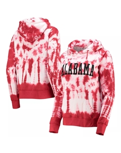 Женский пуловер с капюшоном Pressbox Crimson Alabama Crimson Tide Campus Tie Dye Unbranded