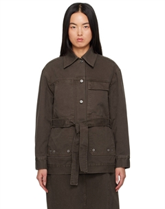 Коричневая джинсовая куртка с поясом 3.1 phillip lim