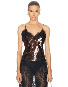 Топ Danna с пайетками retrofete, темно-коричневый Retrofete