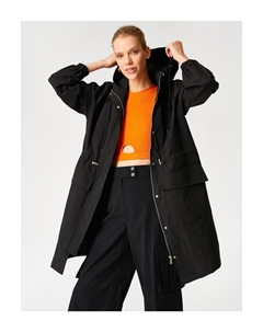 Тренч - Черный - Двубортный, черный Koton