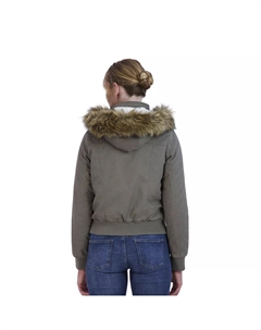 Детская парка-бомбер с капюшоном из искусственного меха Sebby