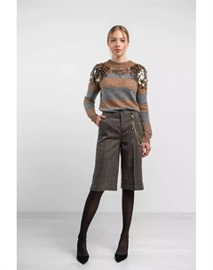 Шорты-бермуды в клетку с цепочкой, коричневый Liu jo