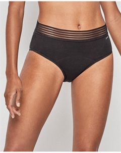 Высокие менструальные трусики из эко-ткани с высокой впитываемостью, черный Gisela