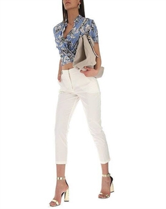 Шикарные белые брюки-сигареты с боковыми карманами Liu jo