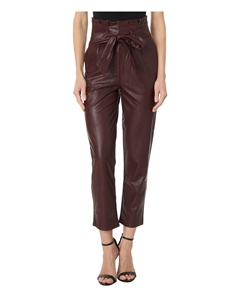 Брюки Faux Leather Paperbag Pants SLG451, цвет Oxblood Commando