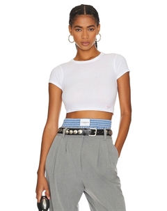 Футболка Cropped Short Sleeve Crewneck, белый Alexander wang