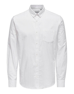 Рубашка узкого кроя на пуговицах Alvaro, белый Only & sons