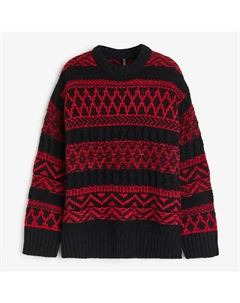 Свитер Oversized, черный/красный H&m